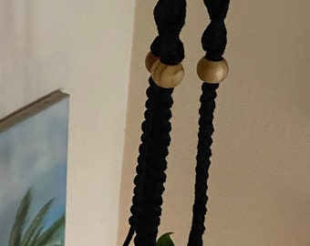 Black macrame plant hanger