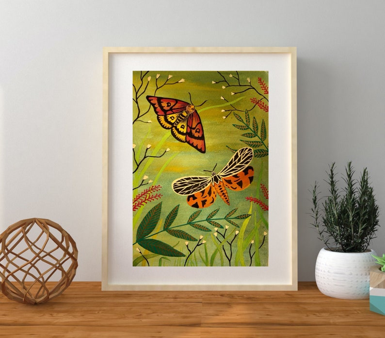 Moth Art Print. Nature Gallery Wall Art. Gift for Mom.kids Room Decor ...