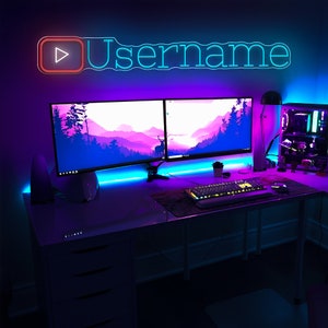 Custom Neon Sign, Led Social Media Neon Name Sign Lights,Game Room Lights Sign,YouTuber Name Led Room Sign,Hoem decor,Personalized Gifts