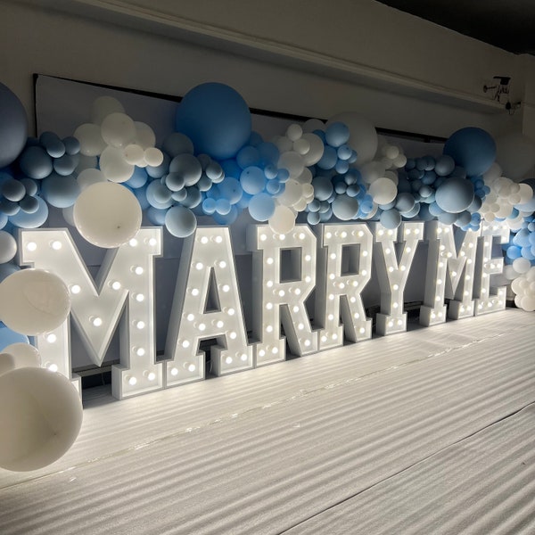 MARRY ME Große Festzelt-Buchstaben-Lichter, 4 Fuß / 3 Fuß Riesiger Leuchtbuchstabe / Zahl, Riesiges Festzelt-Leuchtschild für Hochzeit / Party, Großes LED-Buchstabenlicht