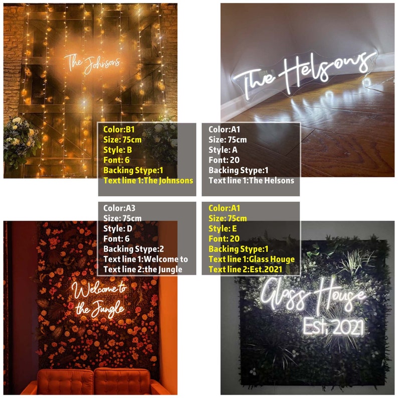 Aangepaste uw eigen neonreclame, bruiloftsnaam neonreclame Aangepaste neonreclame Bruiloft lichtreclame Neon LED-bord, neonlichten, gepersonaliseerde geschenken, woondecoratie afbeelding 9