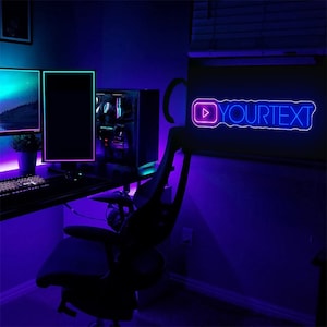 Letrero de neón personalizado, letrero de nombre de neón LED, luces de neón LED, letrero de luces de sala de juegos, letrero de habitación LED con nombre de YouTuber, decoración de Hoem, regalos personalizados