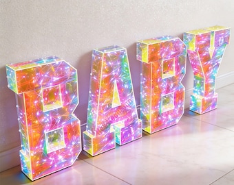 Lettres de chapiteau lumineuses personnalisées BÉBÉ, enseignes alphabet LED, utilisation intérieure et extérieure pour toile de fond de fête de baby shower