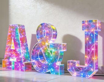 Lettres de nom de mariage chapiteau - jeu de lettres, générateur de mots lumineux, décoration de chambre à coucher romantique, arrière-plan de proposition
