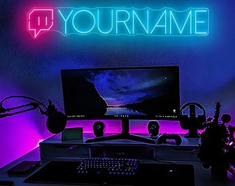 Custom Your Own Twitch Name  Neon Sign,Custom Social Media ID,Game Room Twitch Lights Neon Sign,Wall Decor Sign,Personalized Gifts