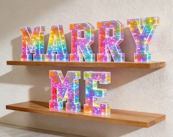 Enseigne personnalisée Marry Me, lettres lumineuses à double alimentation avec texte personnalisé pour une décoration de fête et de photomaton de mariage