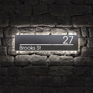 Sinal de número de casa personalizado, sinal de número de endereço de led, sinal de endereço moderno, placa de endereço, sinal de número de casa, novos presentes para casa, presentes personalizados