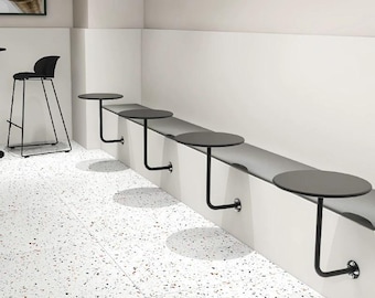 Table de café murale peu encombrante, table de bistrot industrielle en métal pour petits espaces et bars à café