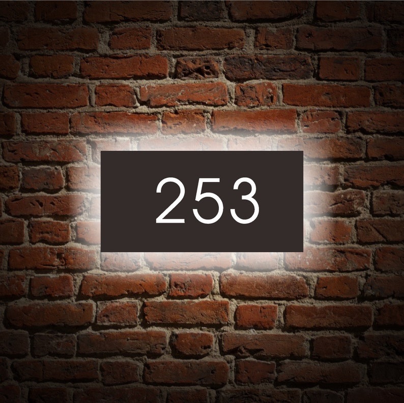 Puede incluir: Un letrero rectangular negro con texto blanco que dice "253" est&aacute; montado en una pared de ladrillo.