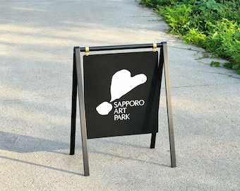 Weather Resistant Foldable Metal A-Frame Menu Board, Custom Logo Outdoor Sidewalk Sign for Restaurant Cafe Studio