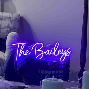 Custom Neon Sign Personalized - Wedding Name Neon Light, Home Bar Decor, LED Wall Art - Birthday Gift Anniversary-Fast Shipping & Free Proof image 7