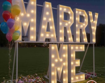 MARRY ME Grand chapiteau lumineux, lettre/chiffre géant lumineux de 4 pi/3 pi, grand chapiteau lumineux pour mariage/fête, grand chapiteau lumineux à lettre LED