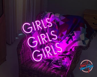 Girls Girls Girls handmade custom led neon sign,wedding light sign,neon led sign,neon lights,neon sign bedroom girl，holiday decor gifts