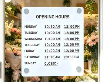 Plaque magnétique minimaliste d'heures d'ouverture, enseigne à lettres interchangeable bricolage réutilisable pour affichage mural de vitrine