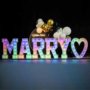 Carta de marquesina moderna, decoración de boda personalizada con letras de 5 pies/4 pies/3 pies, letrero de letras Led de Metal, cambio a todo Color