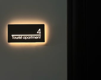 Caja de luces negras con número de casa, letreros iluminados para exteriores, letrero con número de dirección, letrero con número de dirección personalizado