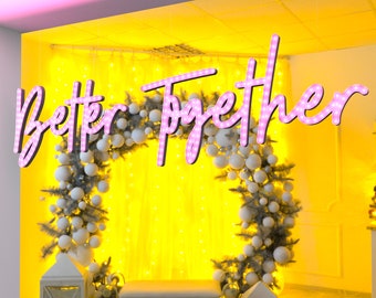 Better Together Insegna in acrilico per grande stanza delle lettere, insegna luminosa per festa di matrimonio, insegna personalizzata per decorazioni di nozze, decorazioni per pareti di casa, regali per lei