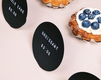 Heavy Duty Magnetic Countertop Tag Stand, Reusable Menu Label Holder for Restaurant, Bakery & Retail Store
