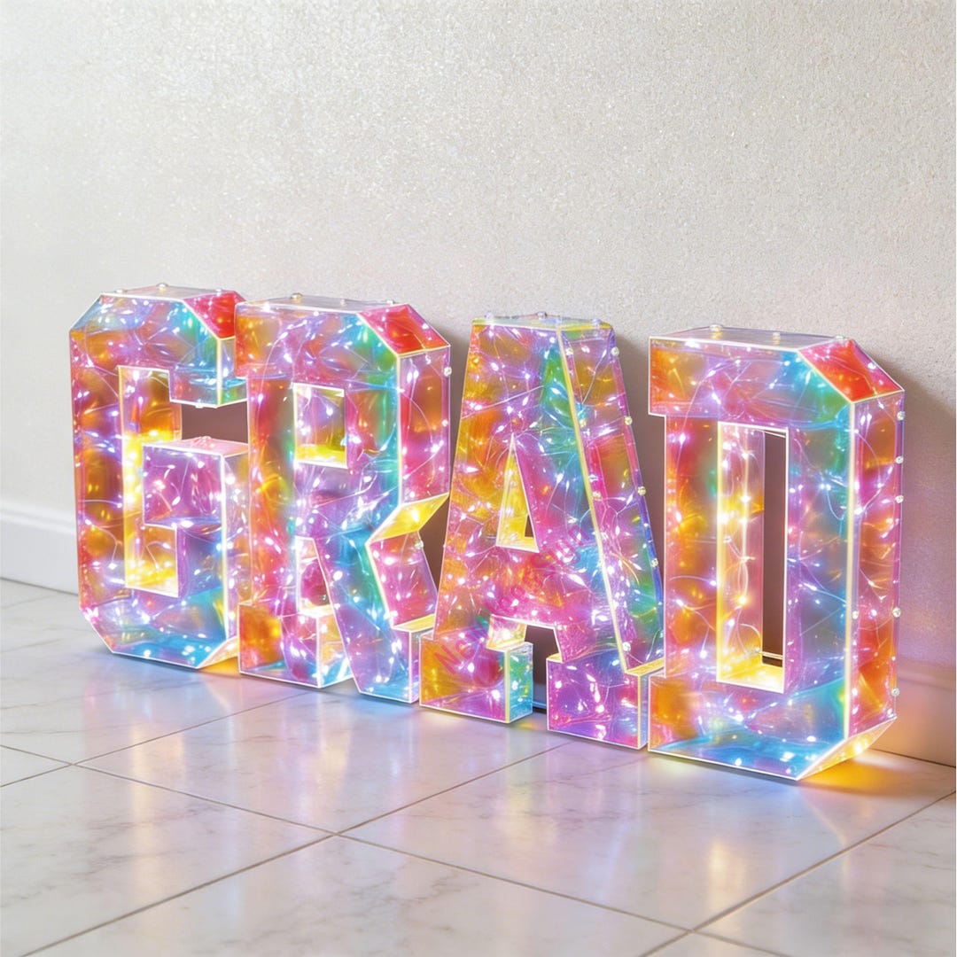 Extra Large GRAD Marquee Letters, Huge LED Light up Signs for Stadium ...