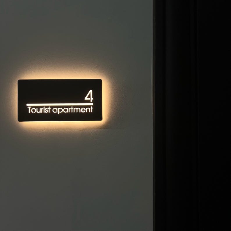 Número de casa LED personalizado, letrero de dirección moderno, caja de dirección LED personalizada, caja de luz LED de acero inoxidable metálico, decoración del hogar imagen 10