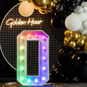 Letrero de letra Led de gran cambio de color de 5 pies/4 pies/3 pies, letrero de letra de marquesina Led de boda, decoración de boda con letras numéricas, modelo de letra 3D