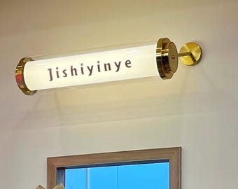 Caisson lumineux LED acrylique personnalisé, enseigne murale avec logo personnalisé pour devanture de magasin, bar et studio de travail