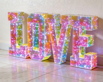 Enseigne personnalisée LOVE LED, texte personnalisé pour les chiffres, lettres lumineuses pour toile de fond de mariage et accessoires photo