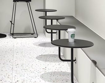 Table de salle à manger murale de style industriel, table de café en métal peu encombrante pour petits balcons