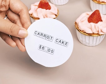 Sleek Magnetic Price Label Display Stand, Tabletop Reusable Tag Holder for Cake Shop and Boutique Retail