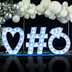 LOVE Herz 3D Modle Festzelt Brief, Hochzeitsdeko LED leuchtet Zeichen, große Zahl 5FT / 4FT / 3FT, DIY Hochzeitsbrief