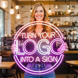 Custom Business Logo Neon Sign UV Neon Sign UV Printing Acrylic Sign Custom Wall Decor Custom Logo Neon Personalized Logo