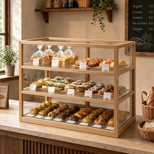 Dustproof Acrylic Showcase Box, Bakery Bread Display Boxs, Clear Collectible Hand Figure Storage Case for Counter