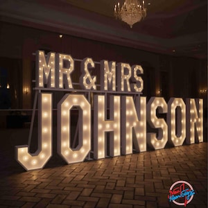 MR&MRS 3D Marquee Letters/numbers - Custom Light up Signs for Weddings ...