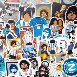 50 pezzi Mano di Dio Diego Maradona Vincitore della Coppa del mondo Capra argentina Calcio Pacchetto adesivi Adesivi Decalcomania, Laptop, Regalo di compleanno per chitarra