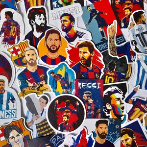 50 Stück Fußball Ziege Lionel Messi Fußball Sticker Pack, Skateboard, Laptop, Gitarre Geburtstagsgeschenk für Argentinien Barca PSG Leo Messi Fans