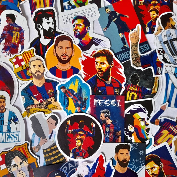 50pcs Football Goat Lionel Messi Football Sticker pack, Skateboard, Laptop, Guitar Birthday Gift For Argentina Barca PSG Leo Messi Fans