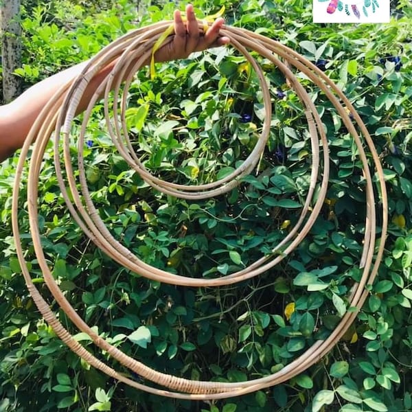 3Pcs Rattan Hoops -  Dreamcatcher Circle - Natural Rattan- Dreamcatcher Craft Supplies - DIY Handmade Wreath Native American Boho Bohemian