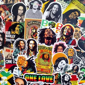 50Pcs Vintage Rare Bob Marley Reggae Legend Art e The Wailers' Old Posters Sticker Pack para fãs de música Rasta