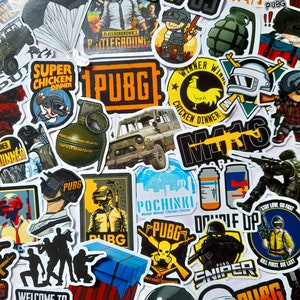 50PCS PUBG Game Stickers Lot bomb battleground Stickers For Laptop Luggage Skateboard Snowboard Lot cool For PUBG Lovers