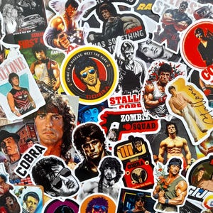 Pack d'autocollants Sylvester Stallone - Stickers de film emblématiques pour fans, ordinateurs portables, bouteille d'eau et plus un cadeau pour ses fans