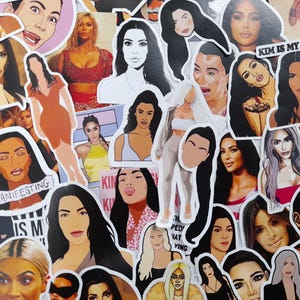 Confezione da 50 adesivi estetici Kim Kardashian - Design chic per il tuo tocco creativo