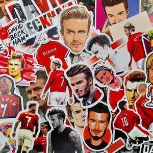 50-teiliges David Beckham Iconic Sticker Pack Manchester United & England Legend Perfektes Geschenk für Fußballfans Klassische Fußball-Erinnerungsstücke