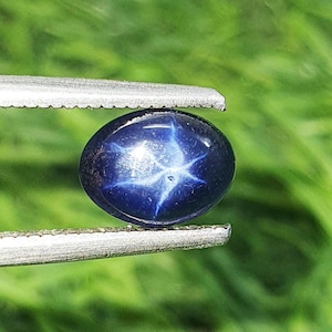 1.81 Ct Blue Star Sapphire 6 Rays Oval Cabochon Lab Grown Lindy Star Sapphire AAA Quality Loose Gems Star Sapphire Stone For Jewelry 8x6 MM