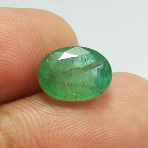 3.40 Ct Natural Oval Cut Nice Green Zambian Emerald Loose Gemstone Unheated Untreated Emerald Good Quality Emerald Making For Jewelry 11x8MM