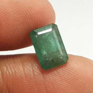 Piedra preciosa esmeralda natural de 2,65 quilates, extraída de Zambia, suelta, de alta calidad, sin tratar, para joyería, 10 x 7 mm.