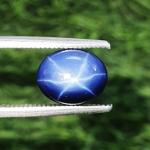 3.25Ct Blue Star Sapphire 6 Rays Oval Cabochon Lab Grown Lindy Star Sapphire AAA Quality Loose Gems Star Sapphire Stone For Jewelry 10x7.9MM
