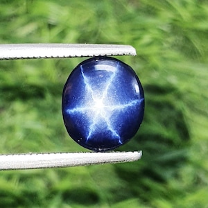 2.68Ct Blue Star Sapphire 6 Rays Oval Cabochon Lab Grown Lindy Star Sapphire AAA Quality Loose Gems Star Sapphire Stone For Jewelry 10x8.9MM