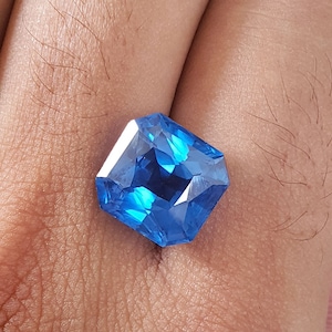 10.64 Ct Flawless Tanzania Neon Blue Spinel Square Cut AAA Quality Loose Gemstone Synthetic Blue Spinel For Ring & Jewelry Making 12x11.8 MM