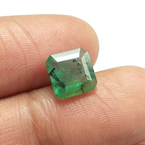 2.39Ct Natural Zambian Emerald Square Cut Excellent Green Unheated Untreated Emerald AAA Quality Loose Gemstone Emerald Stone For Ring 8.5MM