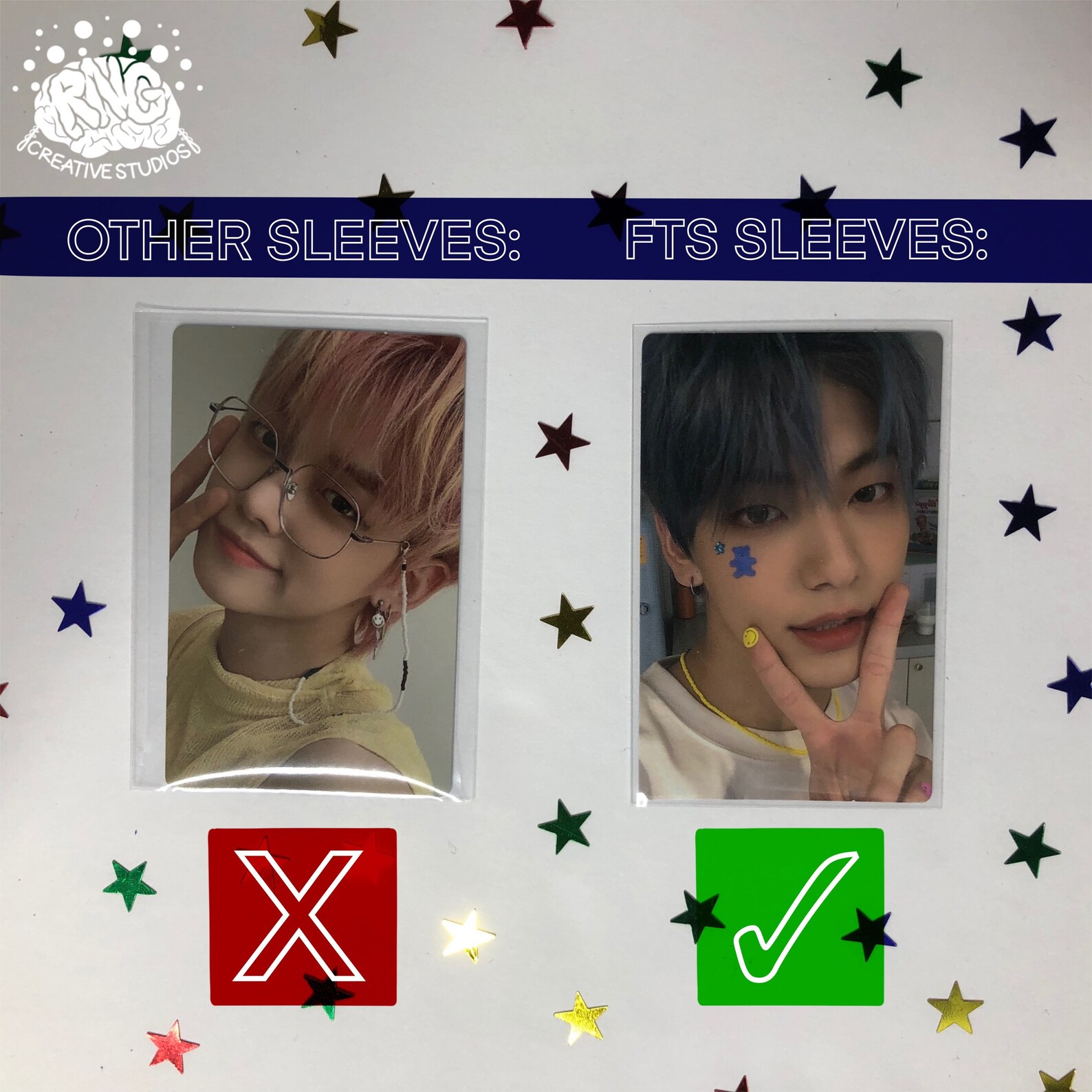 Kpop Photocard Protective Sleeves 55pcs Etsy